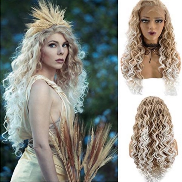 22” Kinky Curly Blonde MixLace Front Wig *NEW*
